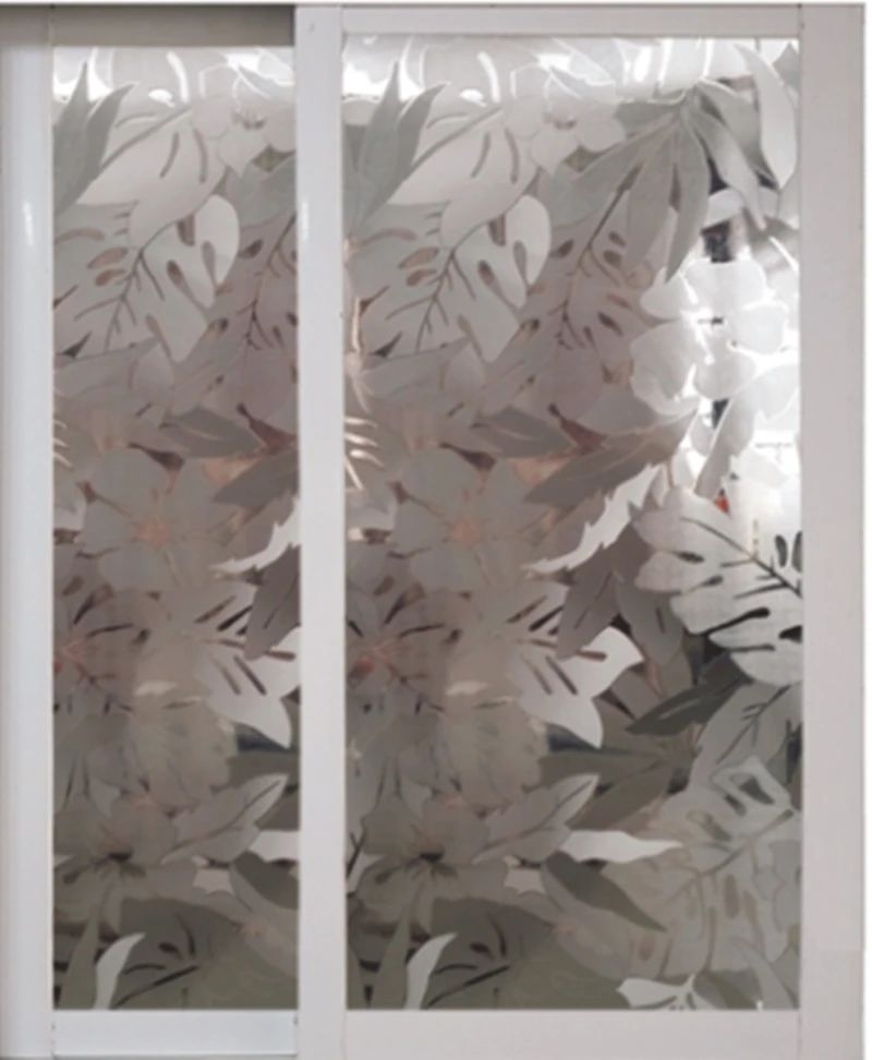 3D Glasspaste окно патч стеклянная пленка банановые листья огнеупорная прозрачная