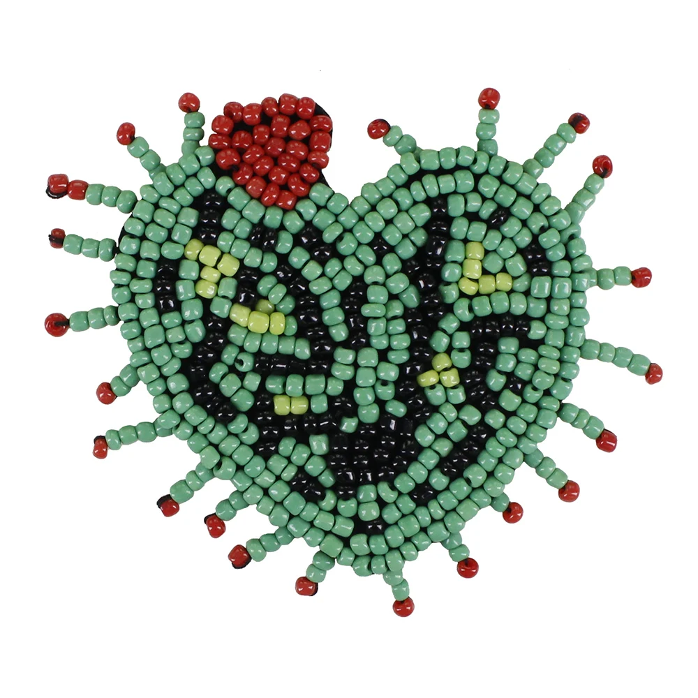 10 шт. модные нашивки в форме сердца с изображением кактуса бахрома Аппликация из