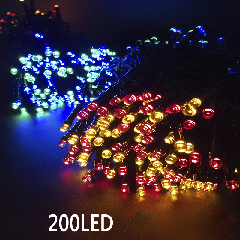 Светодиодная гирлянсветильник на солнечной батарее 22 м 200 светодиодов|200 led solar|fairy