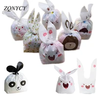 25pcs bunny cookies bags candy biscuit packaging bag birthday wedding favors candy gift bags easter party decoration supplies