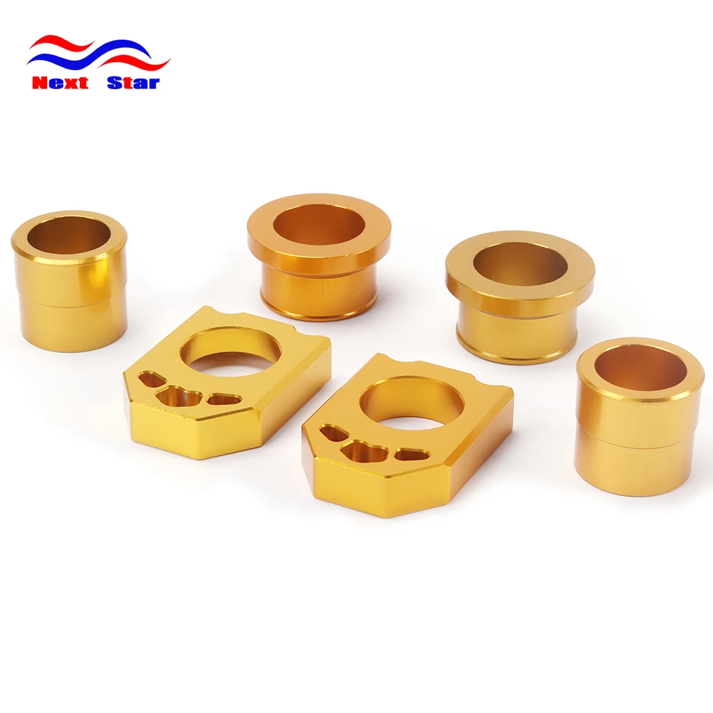 

Motorcycle CNC Front Rear Billet Wheel Hub Spacers Chain Adjuster Axle Block For SUZUKI RMZ250 07-16 RMZ450 RMX450Z RMZ 450 250