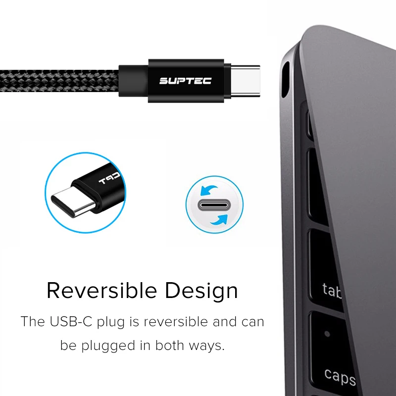 USB кабель SUPTEC типа C для быстрой зарядки телефона Type Samsung S10 S9 S8 Plus Xiaomi K20 Pro Oneplus