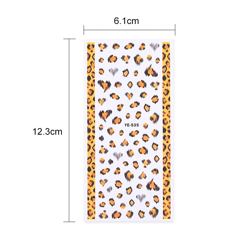 3D наклейки для ногтей Леопардовый узор цветы дизайн сделай сам переводные s