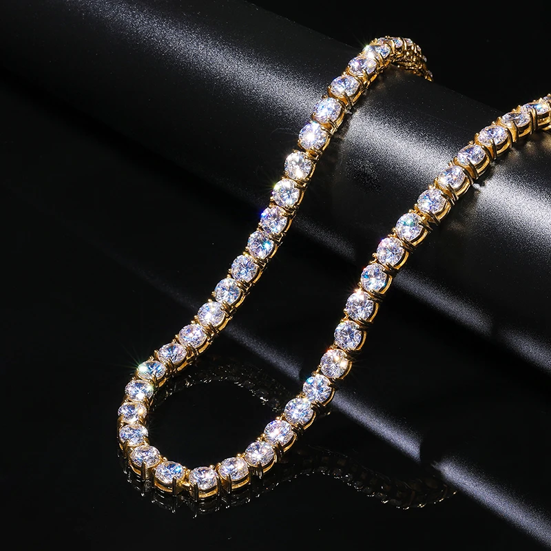 D& Z 1" Iced Out Bling Zircon 1 ряд теннисная цепочка Ожерелье для мужчин очаровательные аксессуары в стиле хип-хоп