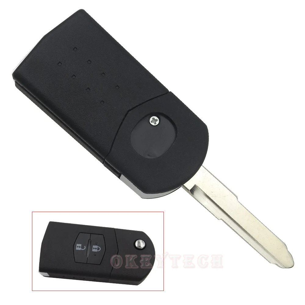 OkeyTech 2 кнопки чехол для дистанционного ключа от машины оболочка подходит MAZDA 3 5 6 RX8