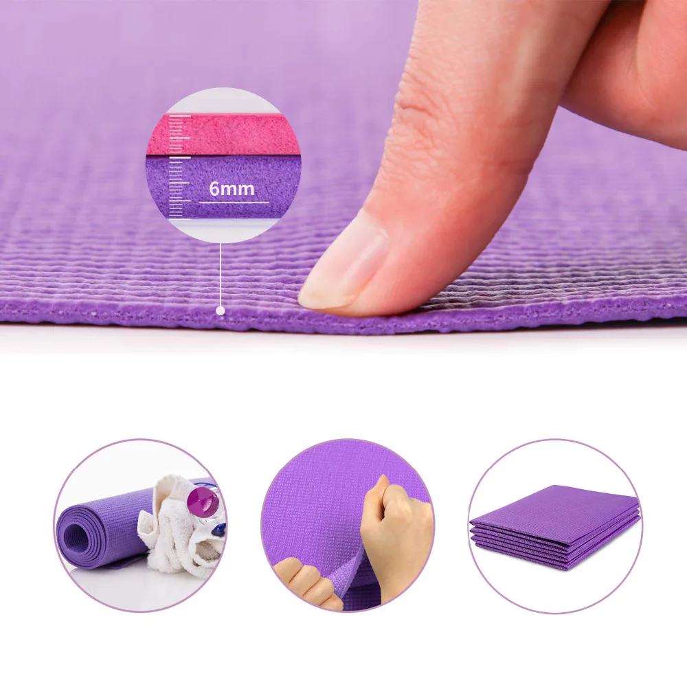 Складываемый Коврик для йоги из ПВХ 6 мм Складывающийся высокая плотность