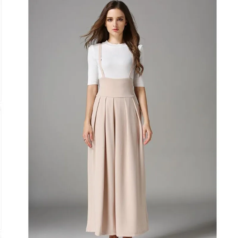 Женские штаны на подтяжках с высокой талией повседневные широкие брюки лето