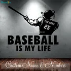 Бейсбольная Наклейка на стену с именем и номером на заказ, бейсбольная картинка, домашний декор для детской картины YT939