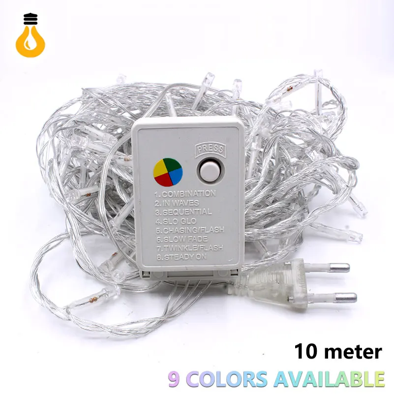 Новинка 2017 1 шт. 10 м Светодиодные строковый свет rgb цвет 100led 110 V 220 Украшение