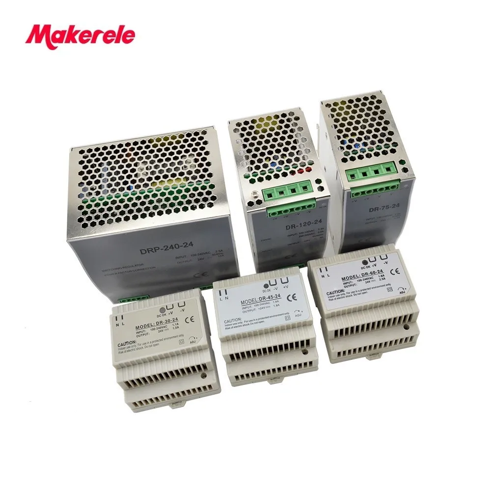 Din рейку питания 12/24 В ac/dc источник Питание 30 Вт 45 60 75 120 вт 240 с ce approv для LED Driver|din rail