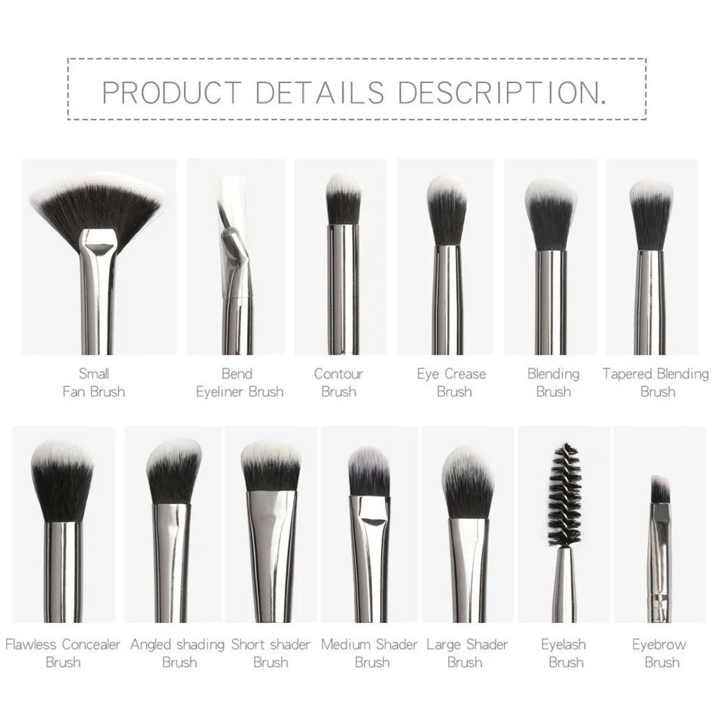 Профессиональные кисти для макияжа 12 шт. кисть теней век текстовыделитель набор
