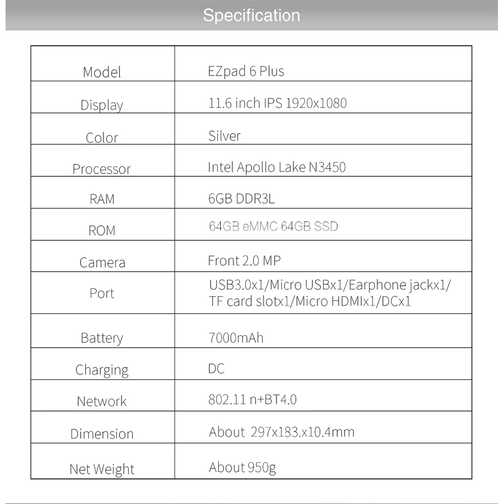 Джемпер EZpad 6 plus tablet 11 &quot2 в 1 windows FHD ips Intel apollo lake N3450 ГБ DDR3L 64 eMMC SSD таблетки ПК|jumper ezpad|2