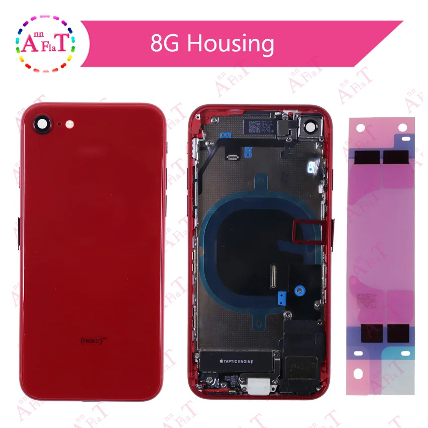 Для iphone 8 8G или 8 Plus X задняя средняя рамка Шасси Полный корпус сборка крышка батареи корпус с гибким кабелем - Цвет: 8p Red
