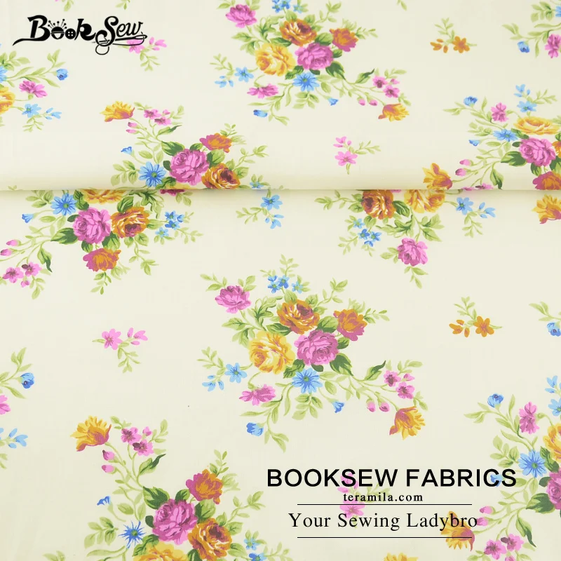 Booksew 100% Cotton Twill Fabric Printed Flower Design Sewing Material For Baby Bed Sheet Pillow Craft Patchwork Quilting Cloth | Дом и сад