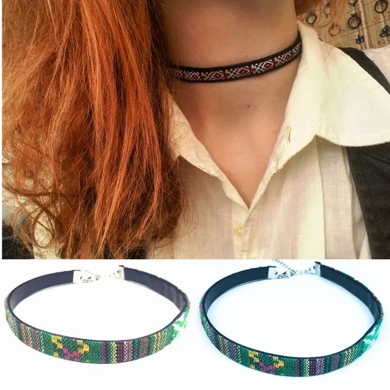 Кожаное Колье чокер бохо модное многоцветное ожерелье Чокеры в богемном стиле