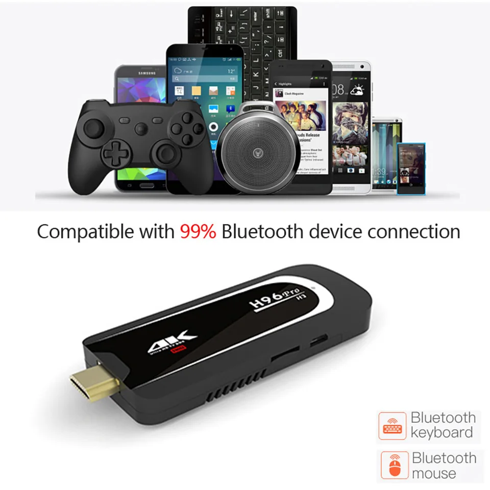 H96 Pro H3 tv Stick Amlogic S905X Penta Core GPU Android 7,1 tv Dongle 2GB ram 16GB rom 2,4G/5.G WiFi BT 4,0 1080P 4K HD мини-ПК