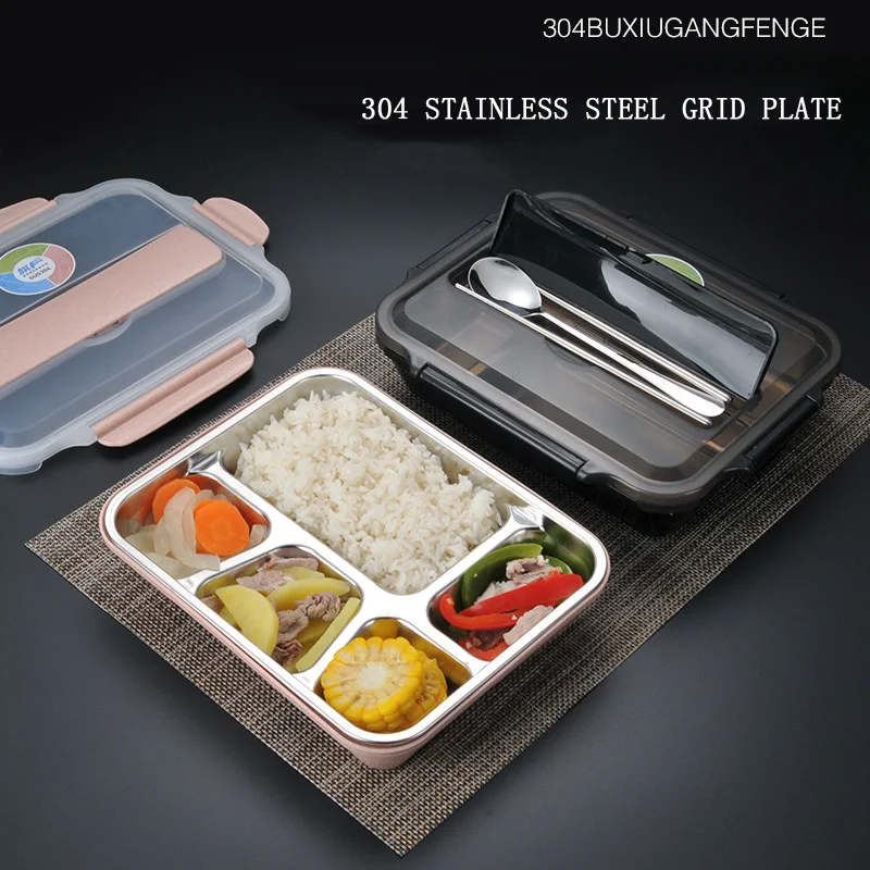 304 нержавеющая сталь Ланч бокс герметичный 4/5 Bento коробка контейнеры для еды