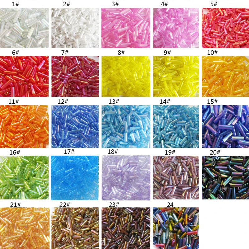 1 упаковка 2*6 мм Разноцветные Бусины трубы чешские стеклянные бусины разделители