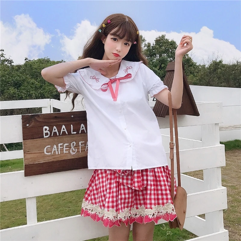 Мягкие японские игрушки Лолита Kawaii Короткая юбка для девочек подростков Винтаж