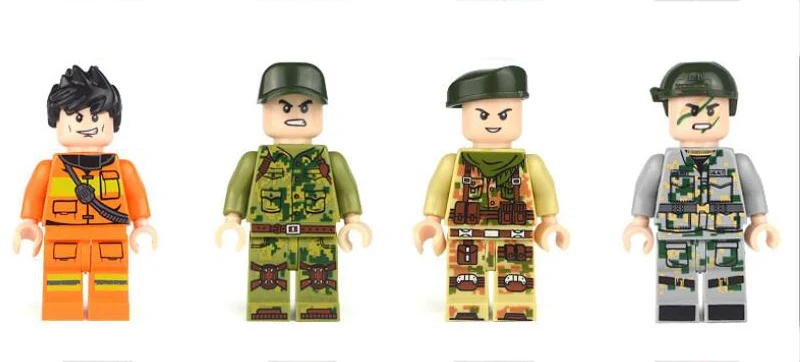 (1803-3) 4 pcs Военный Спецназ строительные блоки антитеррористические Куклы Фигурки игрушки Детский подарок совместим с блоками - Цвет: (1803-3) 4 pcs