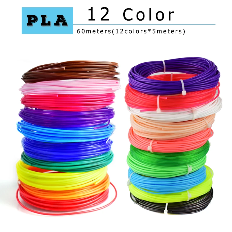 5 m 12 colors PLA 3d печать Ручка pla 1,75 мм pla нити Лучший подарок для детей идеальная 3d Ручка 3d ручки Экологичная безопасность пластик Рождественский подарок - Цвет: 5 m 12 colors PLA