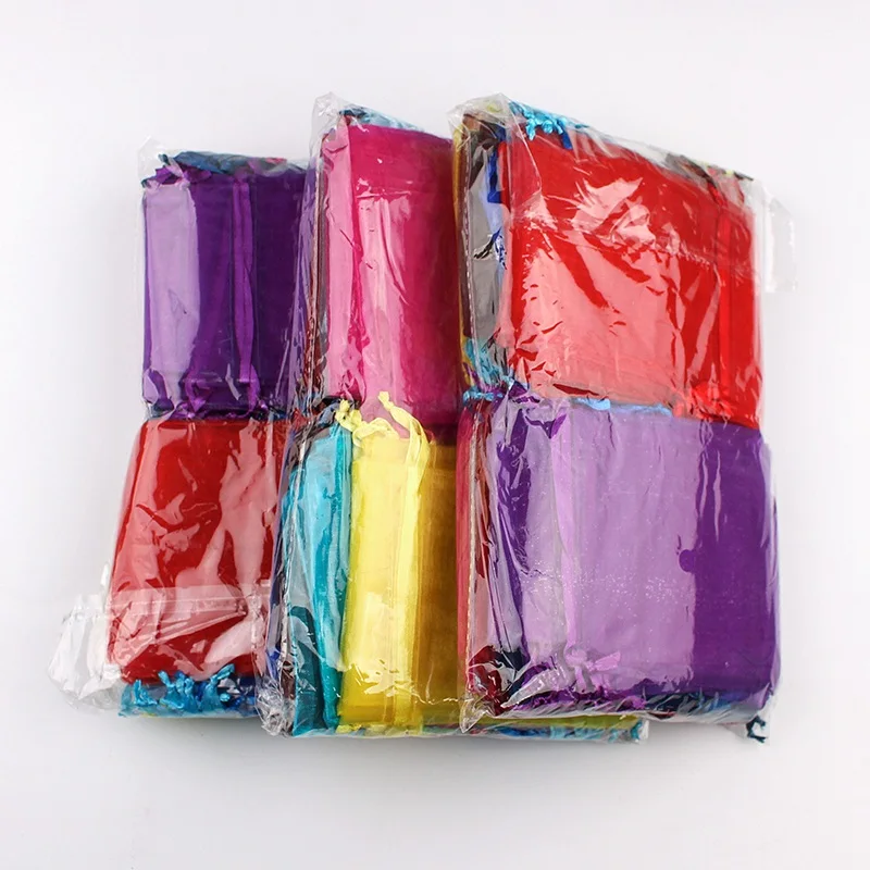 50 шт./лот 7x9 9x12 10x15 13x18 см сумки из органзы сумка для ювелирных изделий украшения