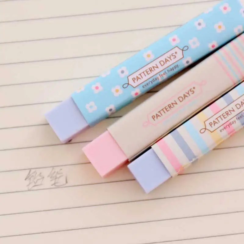Милые Kawaii Полоски ЦВЕТОК резиновые ластики Kawaii Школа Офис коррекция карандаш Ластики для детей корейских студентов канцелярские принадлежности