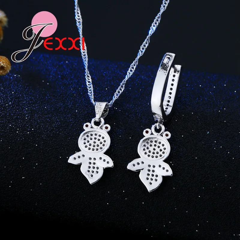 Simulate Crystal Gold Fish Design Jewelry Set For Lady Women 925 Sterling Silver Necklace Pendent Earrings 1set | Украшения и