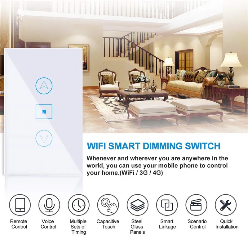 Светодиодный диммер AC 110-240 В Выход 20-600 Вт Wi-Fi переключатель умный сенсорный