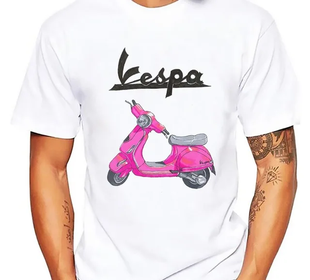 Классическая мужская футболка vespa бренд jollypeach новинка Повседневная homme удобная