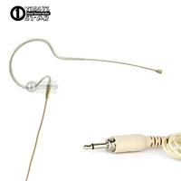 5pcslot beige single earhook headset microphone 3 5mm plug screw condenser mic for karaoke wireless system bodypack transmitter