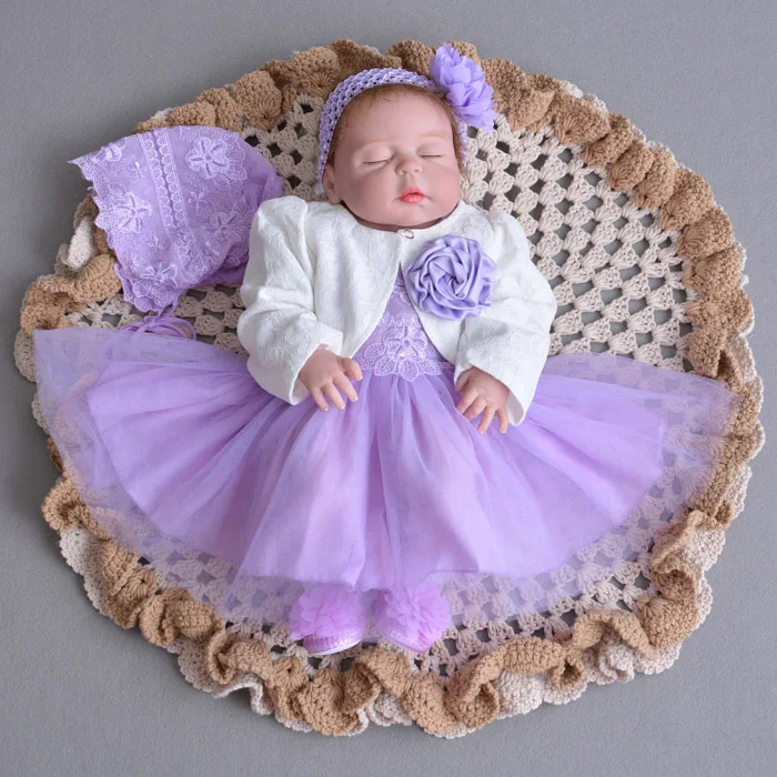 Dress Coat Hat Костюм из 3 предметов платье для крещения для новорожденных девочек пышные кружевные тюлевые платья для свадьбы, дня рождения, вечерние комплекты принцессы - Цвет: Dress Coat Hat