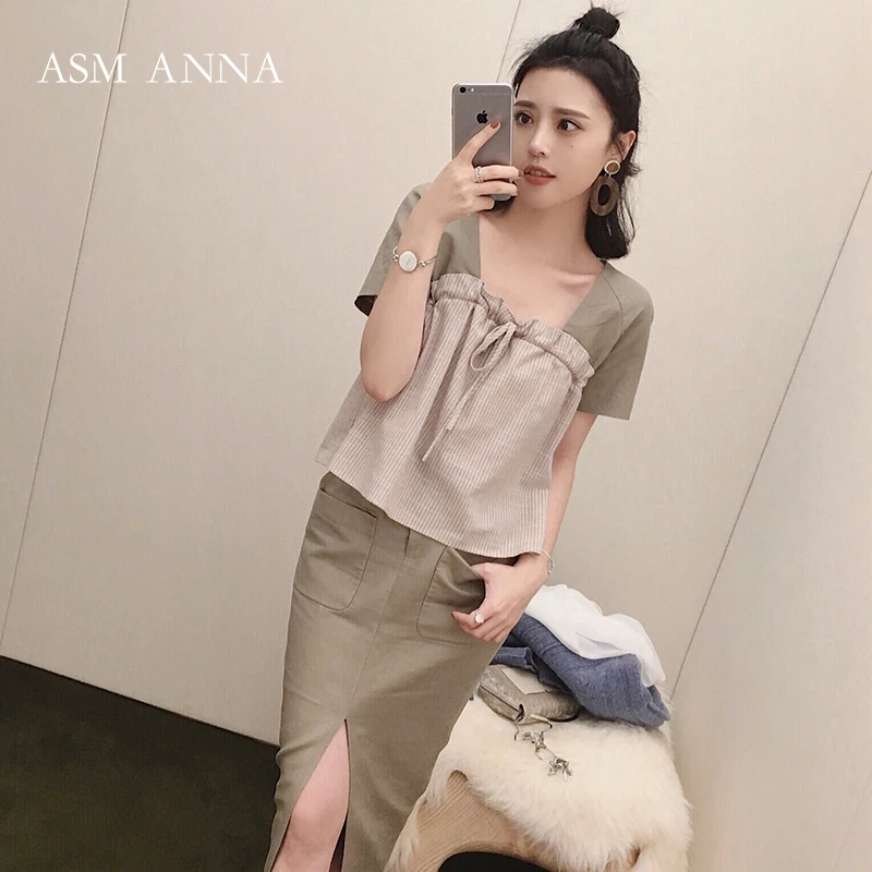 Новинка 2018 летняя женская одежда элегантный милый стильный комплект из двух