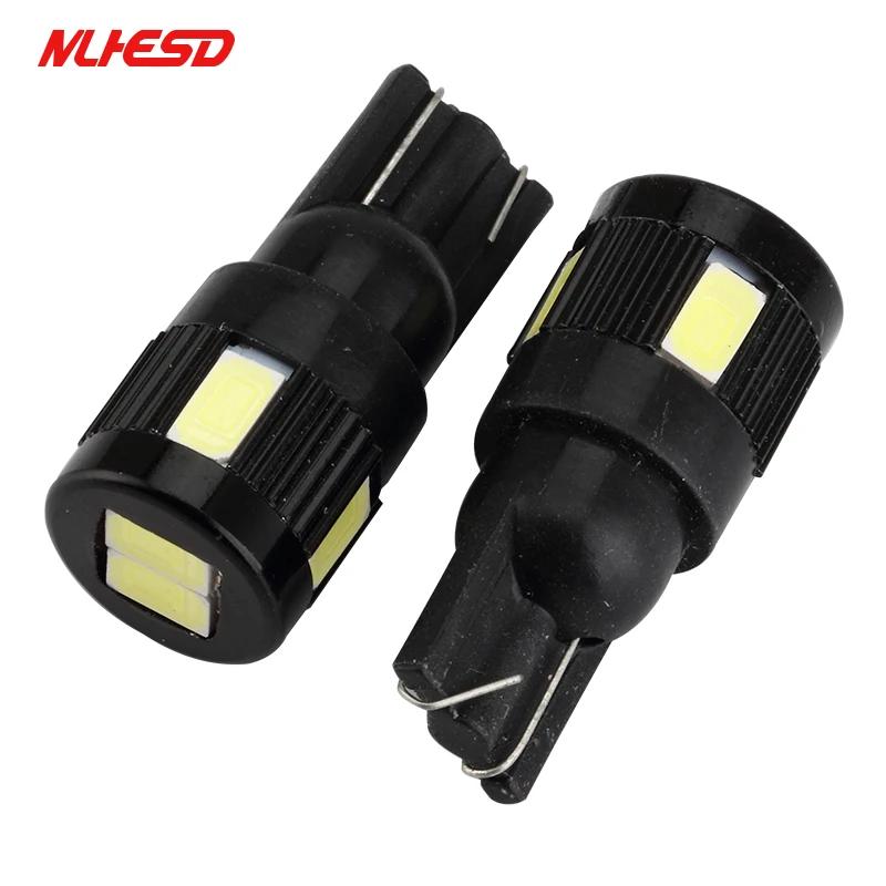 

10x High power led car light t10 6smd 5630 5w5 DC 12-24V non-polar t10 Aluminum Bulbs Side Marker Parking Lightn Width Lamp Led