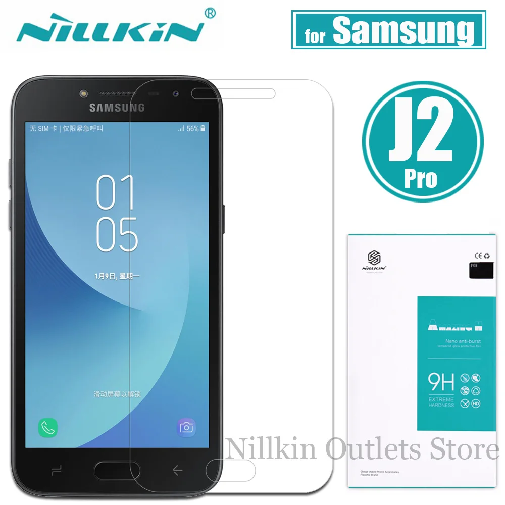 Для samsung Galaxy J2 Pro закаленное Стекло Экран протектор Nillkin Удивительный H 0 33 мм HD Ясно