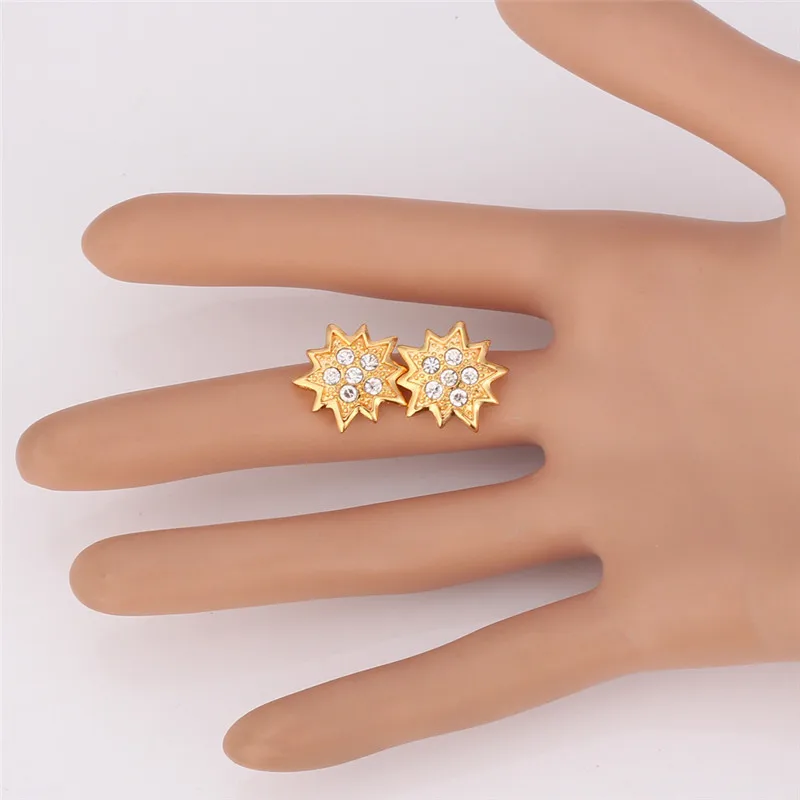 Женские серьги подвески с кристаллами золотистого/серебристого цвета E010|earrings for