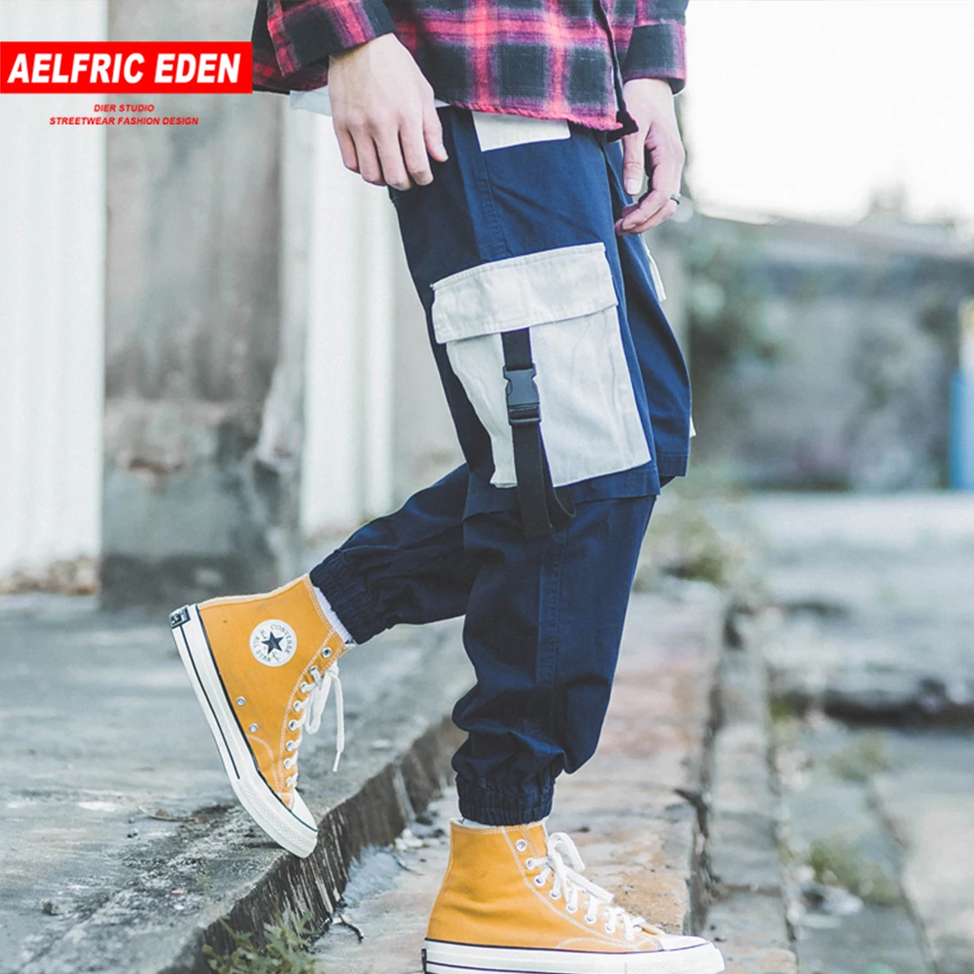 Aelfric Eden 2019 с несколькими карманами сшитые в стиле хип-хоп Харадзюку грузовой