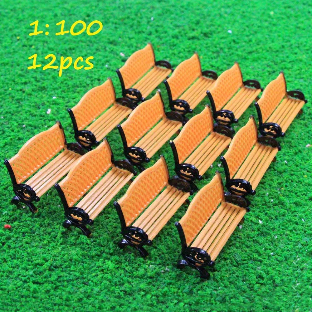 12 шт. моделирующие сиденья для поезда платформы парка улицы скамейка стул сетка