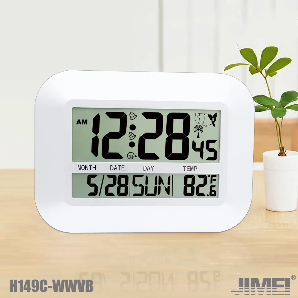 JIMEI H149C WWVB цифровые настенные/настольные часы США радиоуправляемые с будильником