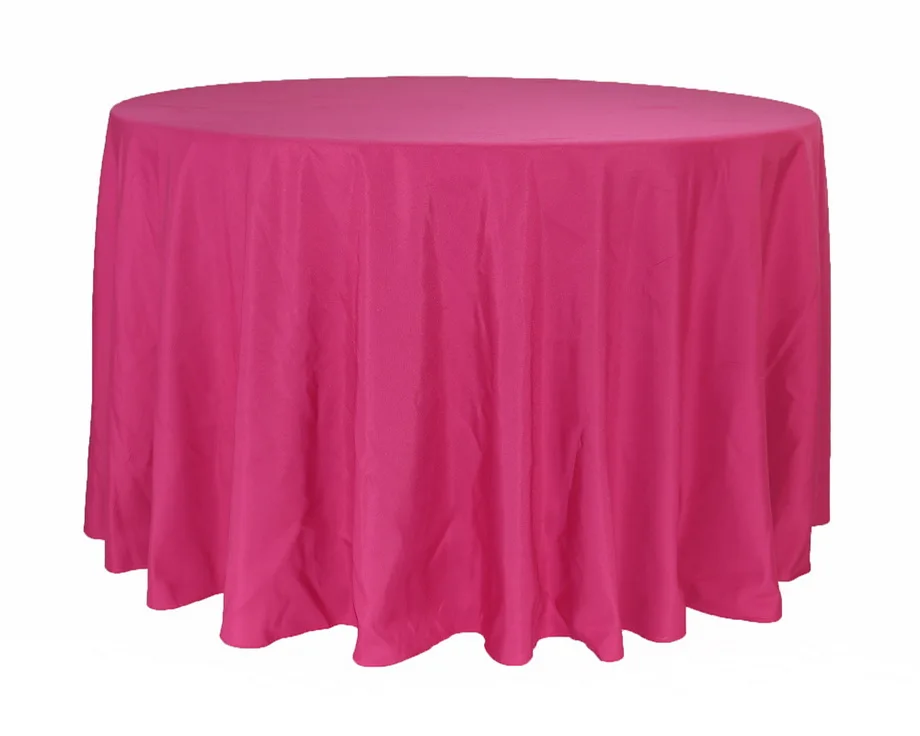 Fuchsia Pink 5 шт./партия,, качественный белый круглый стол, ткань для свадебного украшения, полиэстер, Обычная Скатерть для свадебного отеля и банкета - Цвет: Fuchsia Pink