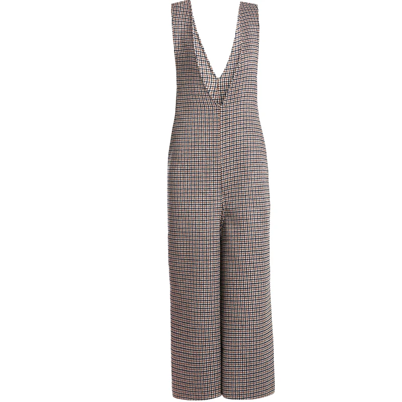 Женщины плед V шеи Playsuit случайные комбинезоны | Женская одежда