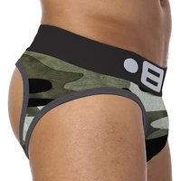 brand men camouflage printed sexy underwear cotton briefs men panties calzoncillos hombre slip gay underwear penis underpants