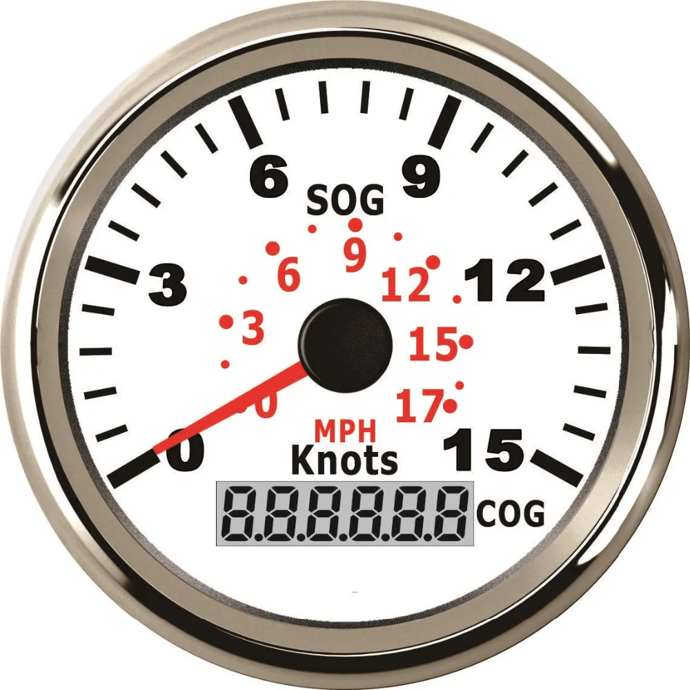 Измеритель скорости GPS 3 3/8 дюйма (85 мм) 15 узлов 17 миль/ч для лодок яхт сосудов с