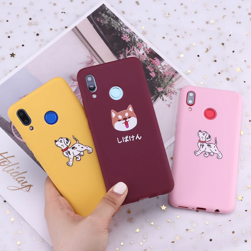 Для Huawei Honor Mate 10 20 Nova P20 P30 P Smart Akita Dalmatian shaba Inu Pug Puppies силиконовый чехол для телефона