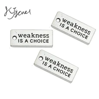 jakongo antique silver plated weakness is a choice charms pendants jewelry findings accessories making fit bracelet diy 22x9mm