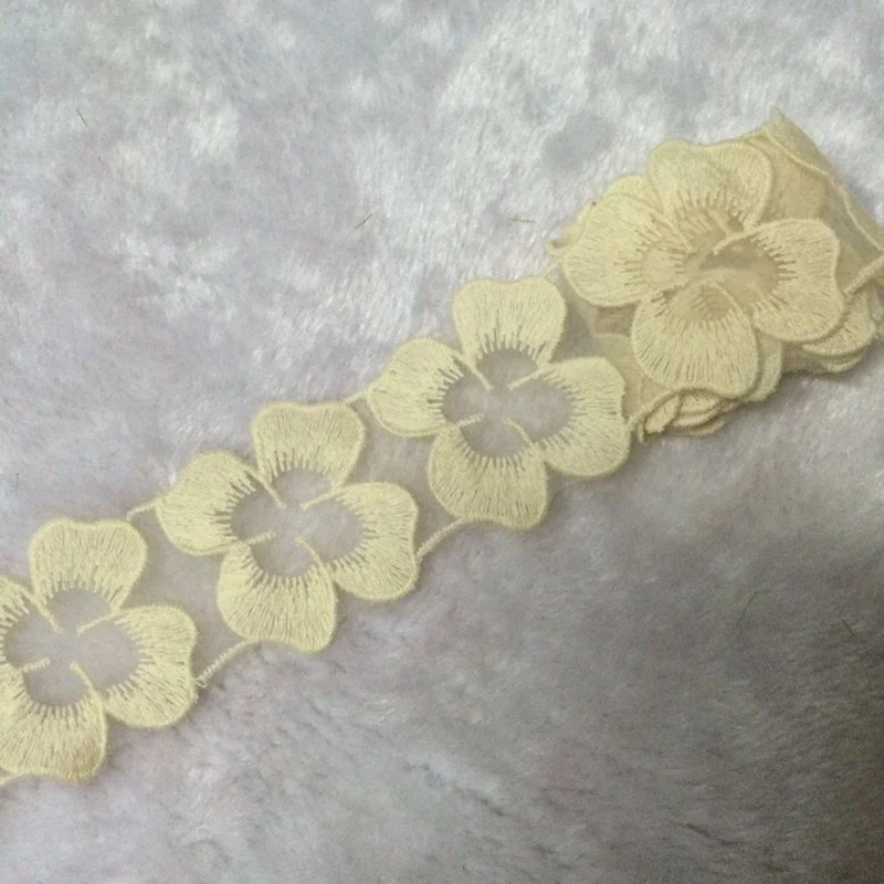 10 ярдов Дейзи цветок в форме трапеции ткань с хлопком вышивка кружева 5 см