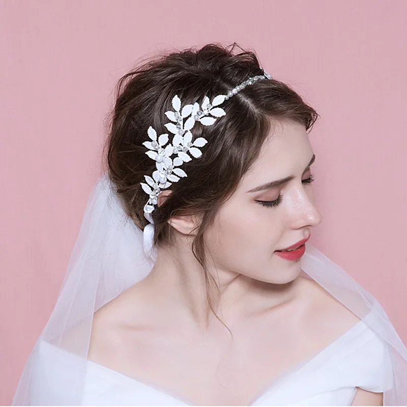 Свадебная повязка на голову свадебный головной убор с листьями модная
