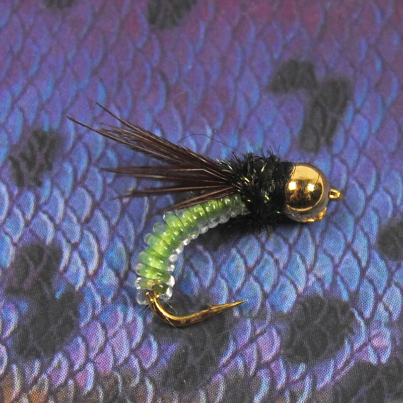 

10pcs #14 Beadhead PM Caddis Nymphs Dry Fly Fishing Trout Flies fishing lure