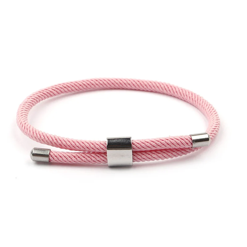 pink NIUYITID Красная Нить Pulseras Mujer влюбленных Шарм Braclet ювелирные изделия ip bileklik armbandjes dames 10 цветов - Окраска металла: pink