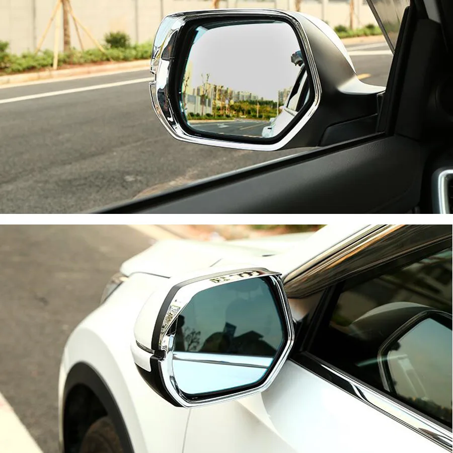 

2x Chrome ABS Car Exterior Rearview Mirror Visor Frame Trim Cover Bezel For Honda CRV CR-V 2017 Chromium Styling